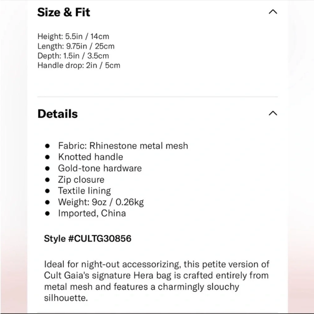 Final price drop!  CULT GAIA HERA NANO BAG IN CHAMPAGNE - Picture 5 of 12